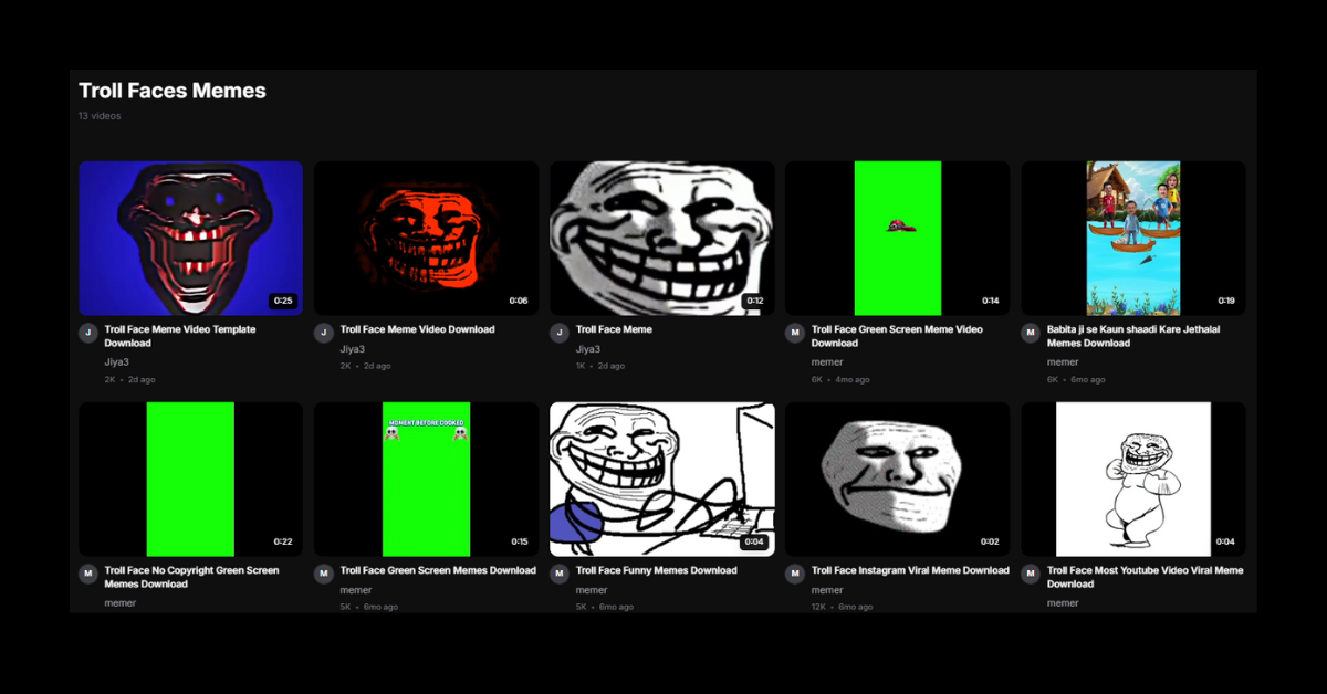 troll face green screen