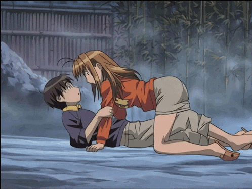Naru Punch Love Hina GIF