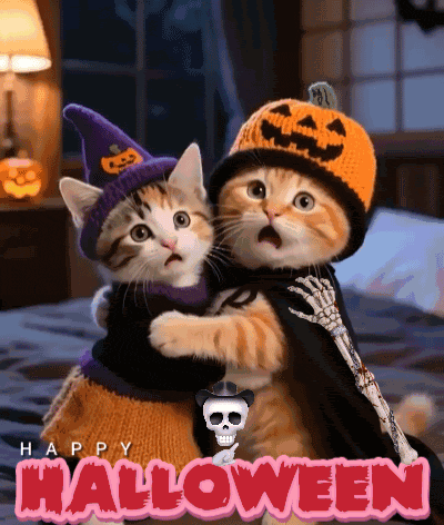 Scaredy Cats Halloween GIF