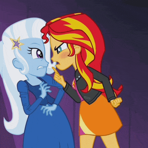 Sunset Shimmer Applejack GIF