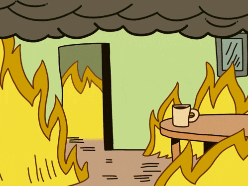 This Is Fine Mario GIF