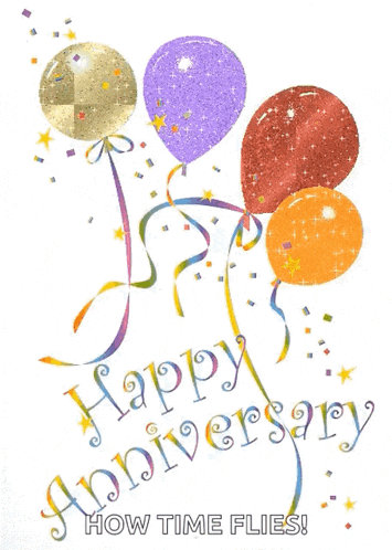 happy anniversary balloon gif