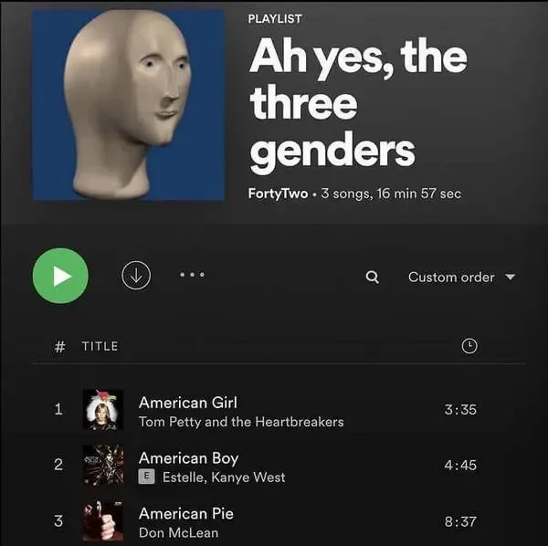Spotify Playlist Meme Template