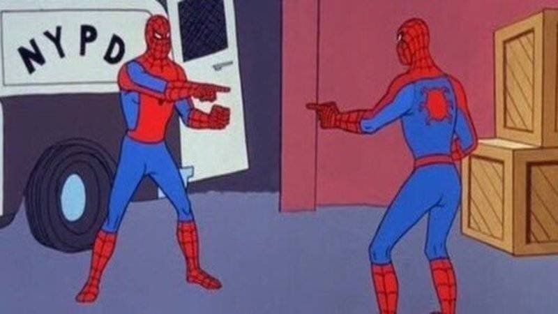 Spiderman Pointing At Meme Template