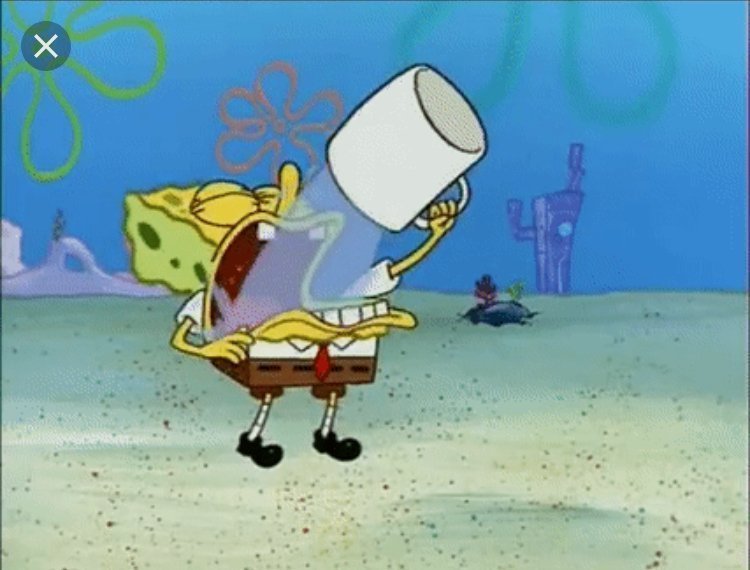 Spongebob Drinking Water Meme Template