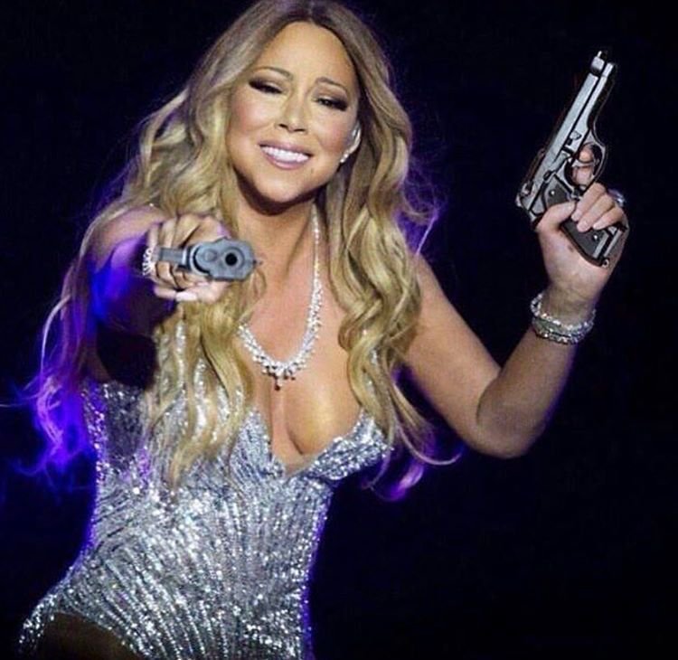Mariah Carey Gun Meme Template
