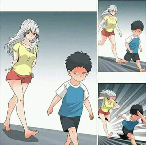 Anime boy running Template