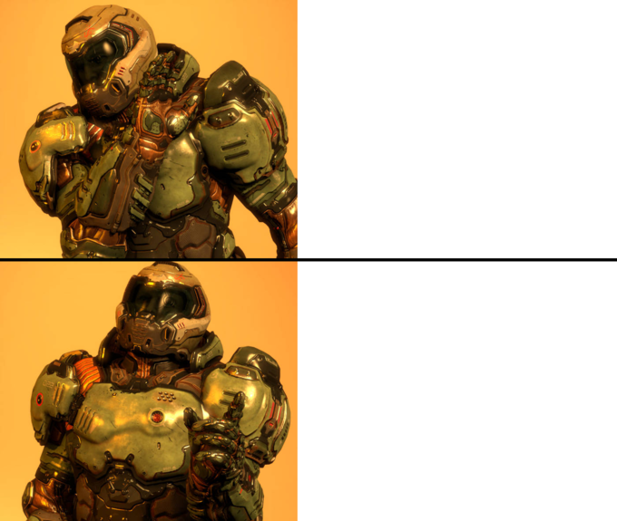Doomguy Drake Meme Template