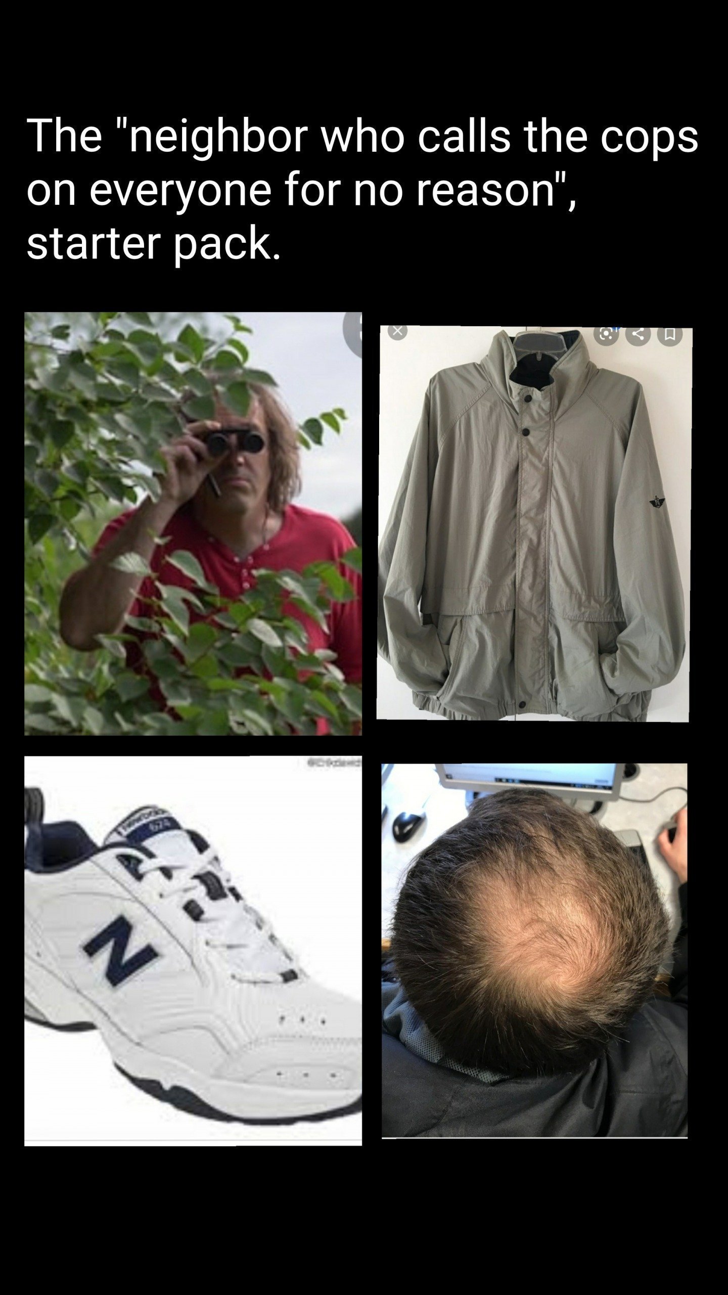 Creepy Neighbor Starter Pack Meme Template