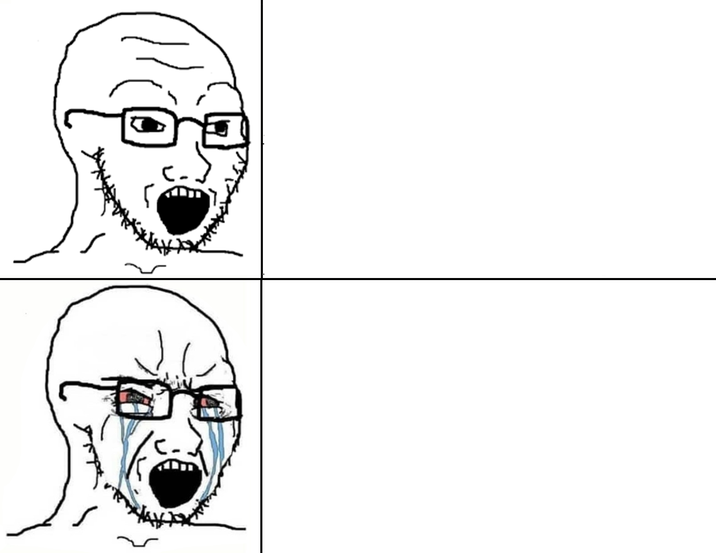 Soyboy reaction mad cry Template