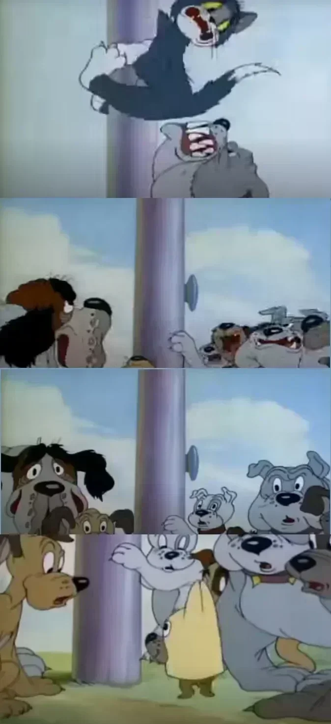 Tom and Jerry Pole Meme Template