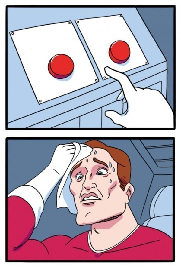 Two Buttons Stressing Meme Template
