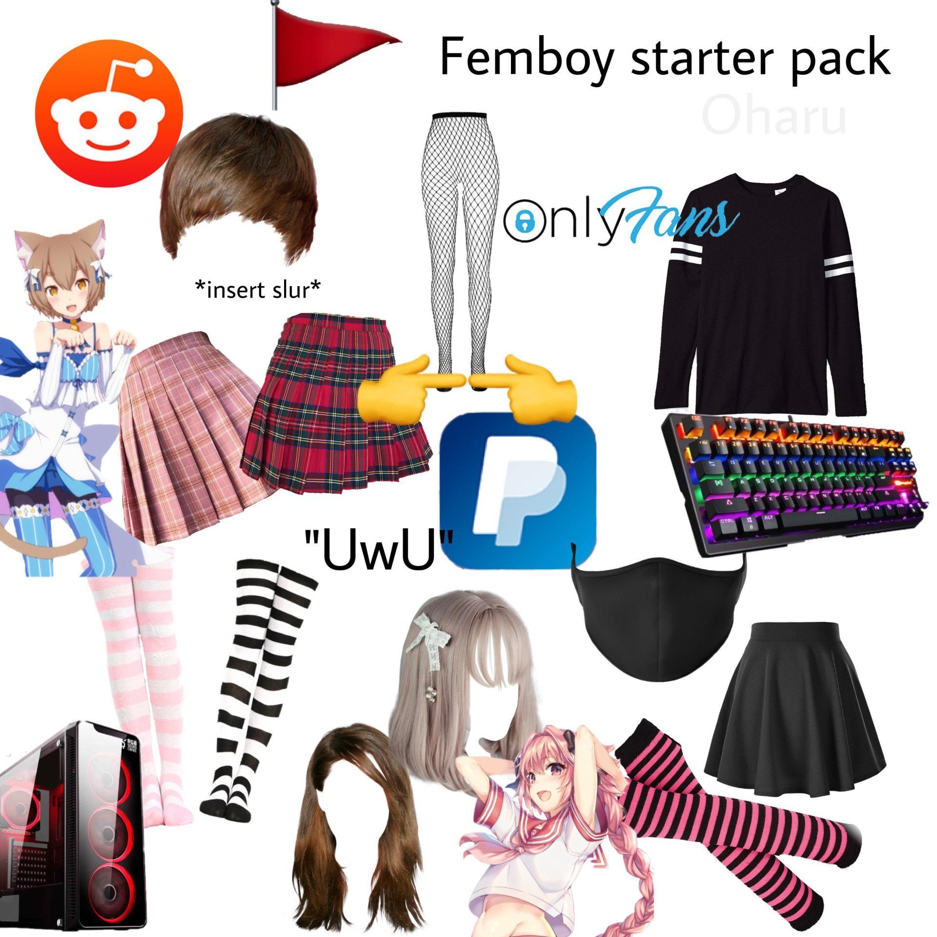 Femboy Starter Pack Meme Template