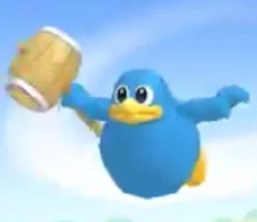 Naked King Dedede Flying Meme Template