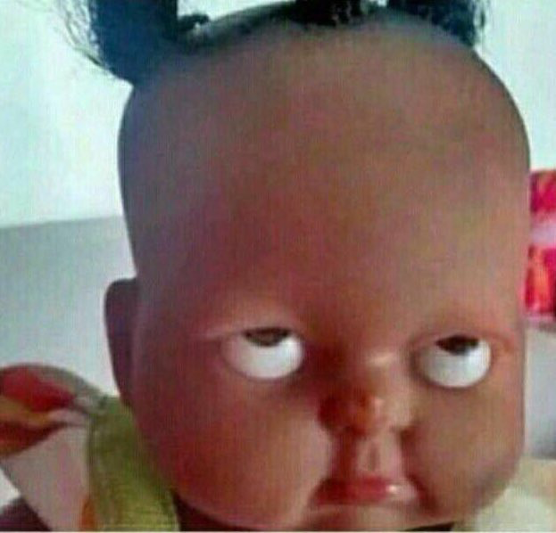 Creepy Eye Roll Baby Doll Template