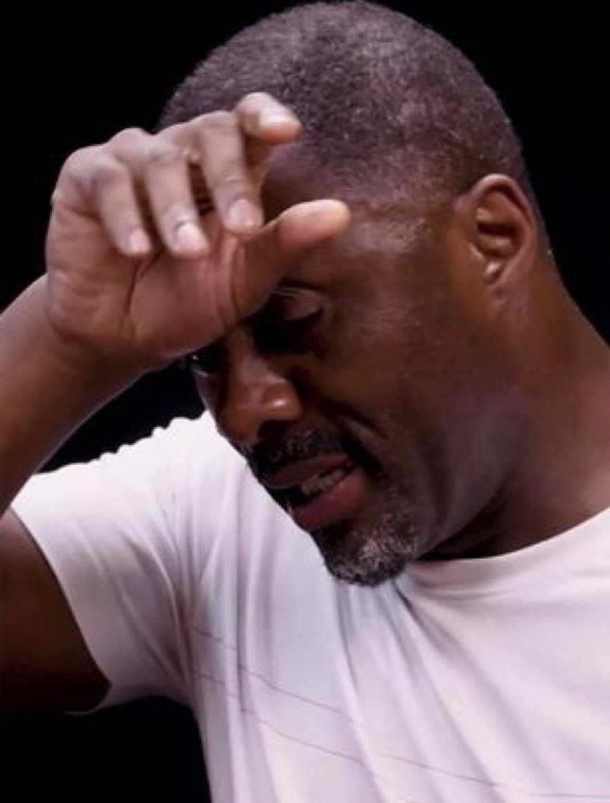 Idris Elba Sweating Hot Ones Meme Template
