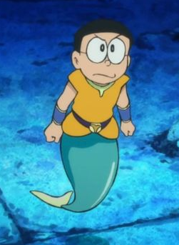 Nobita Mermaid Meme Template