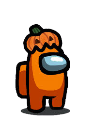 Orange Crewmate With Pumpkin Hat Meme Template