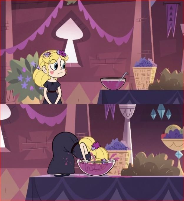 Star Butterfly Shoving Her Face Into The Juice Bowl Meme Template