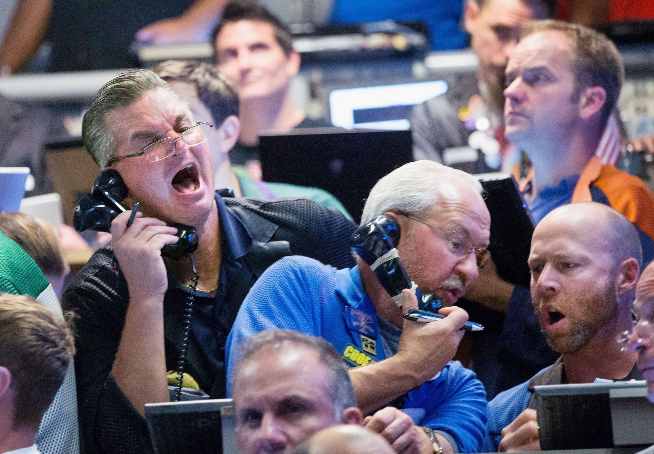 Upset Stock Market Traders Meme Template