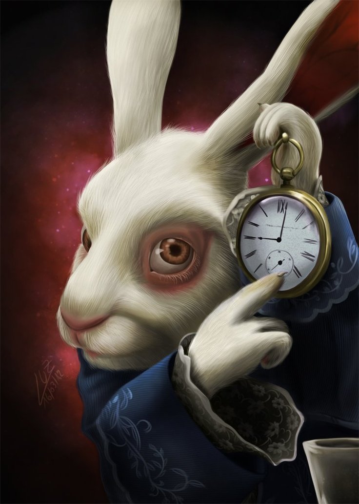White Rabbit Pointing At A Clock Meme Template