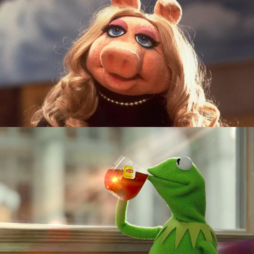 Miss Piggy and Kermit Tired of Pretending Meme Template