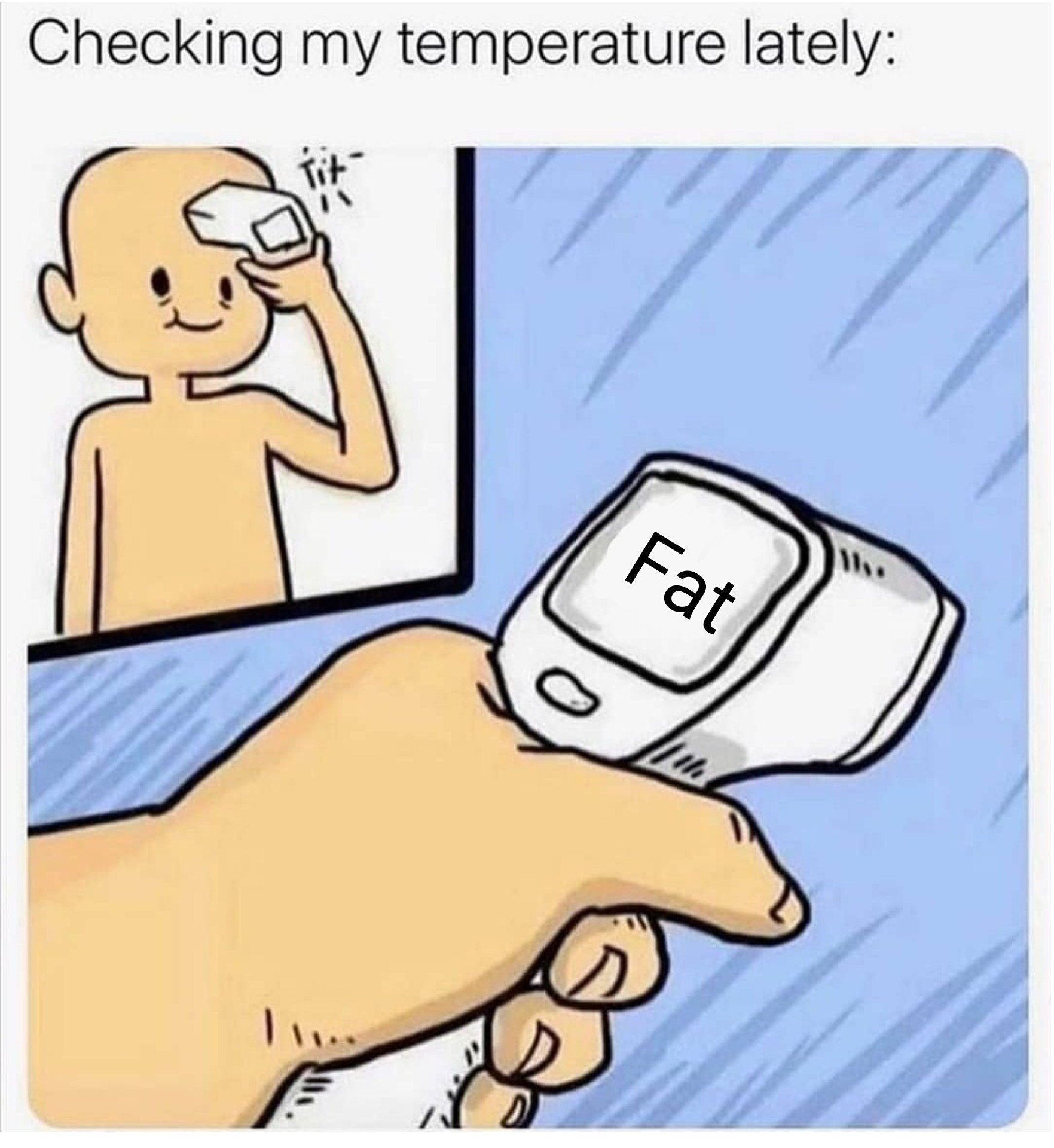Checking My Temperature Meme Template
