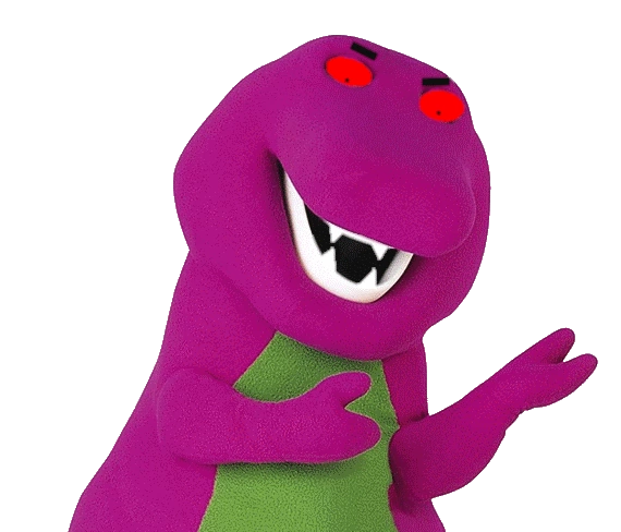 Evil Barney Is Wearing A Hat Meme Template