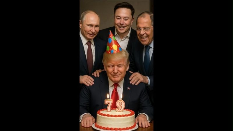 Trump&#39;s Birthday Drama Hilarious AI Political Memes Download