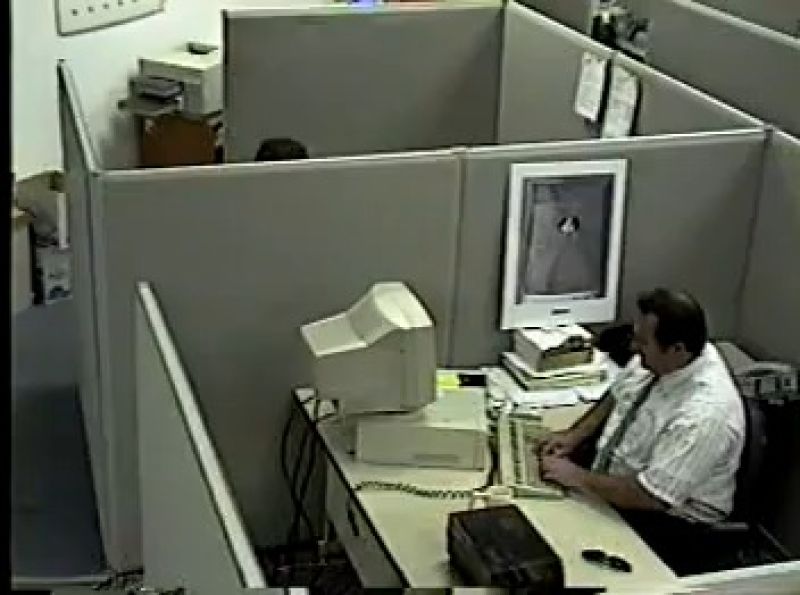 Office Worker Hits and Kicks Computer Meme Template Download
