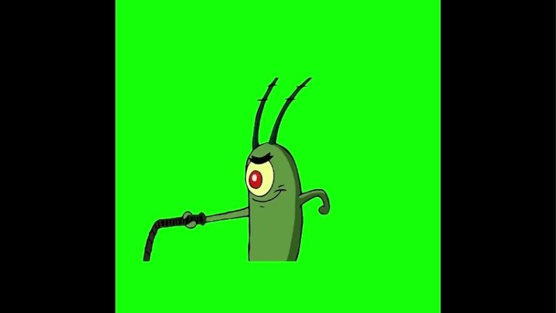Plankton Saying  NO RESTING! MOVE FASTER! Green Screen Memes Download