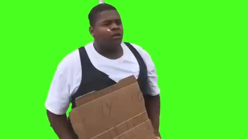 Guy Holding Sign Does Funny Dance Green Screen Meme Download