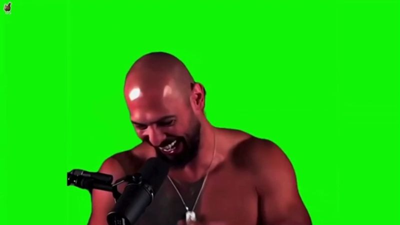 Andrew Tate Evil Laugh Green Screen Meme Template Download