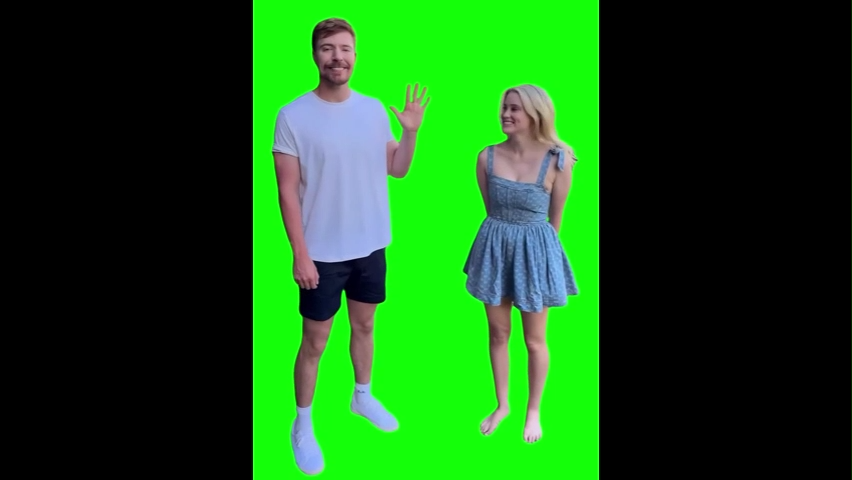 MrBeast Running With His Girlfriend Green Screen Memes Download