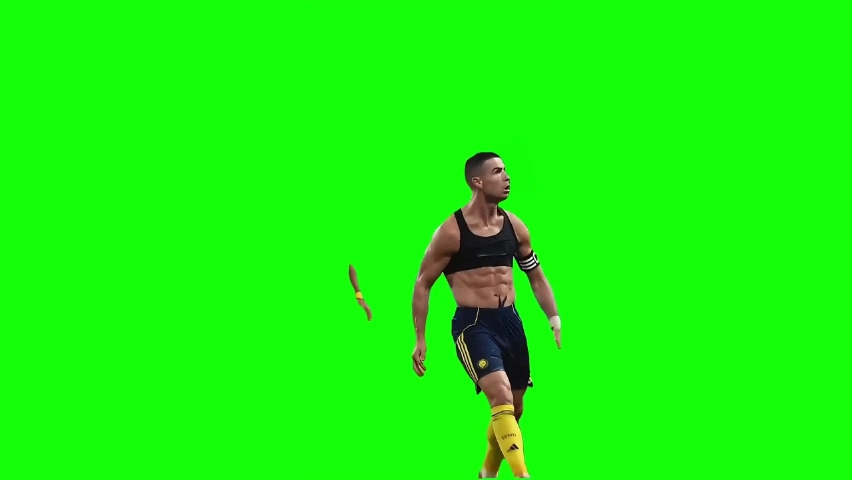 Ronaldo After Scoring Goal Green Screen Memes Download