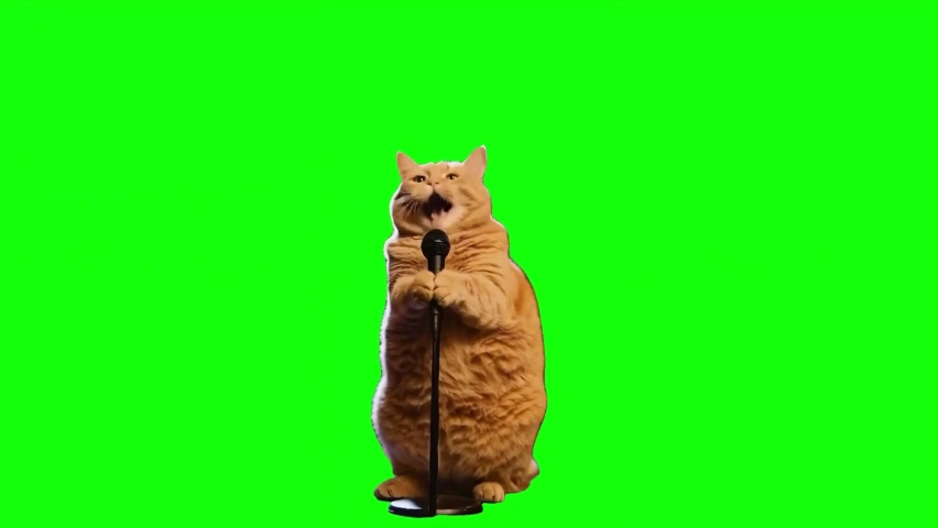 Cat Singing Opera Green Screen Memes Download