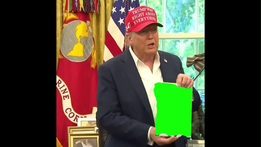 Trump Holding Green Screen Memes Download