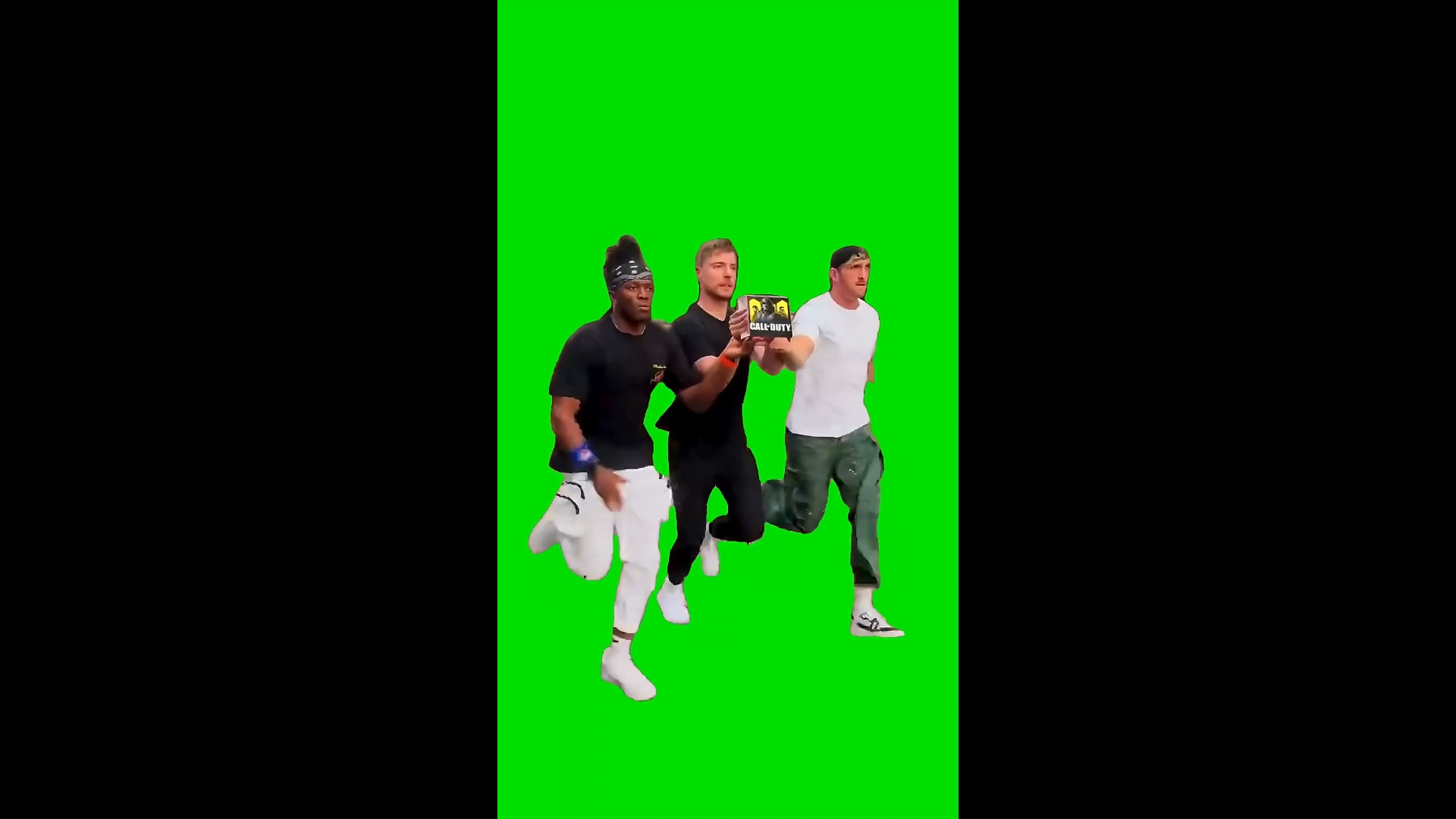 KSI MrBeast Logan Paul Running with COD Boxes Green Screen Memes Download